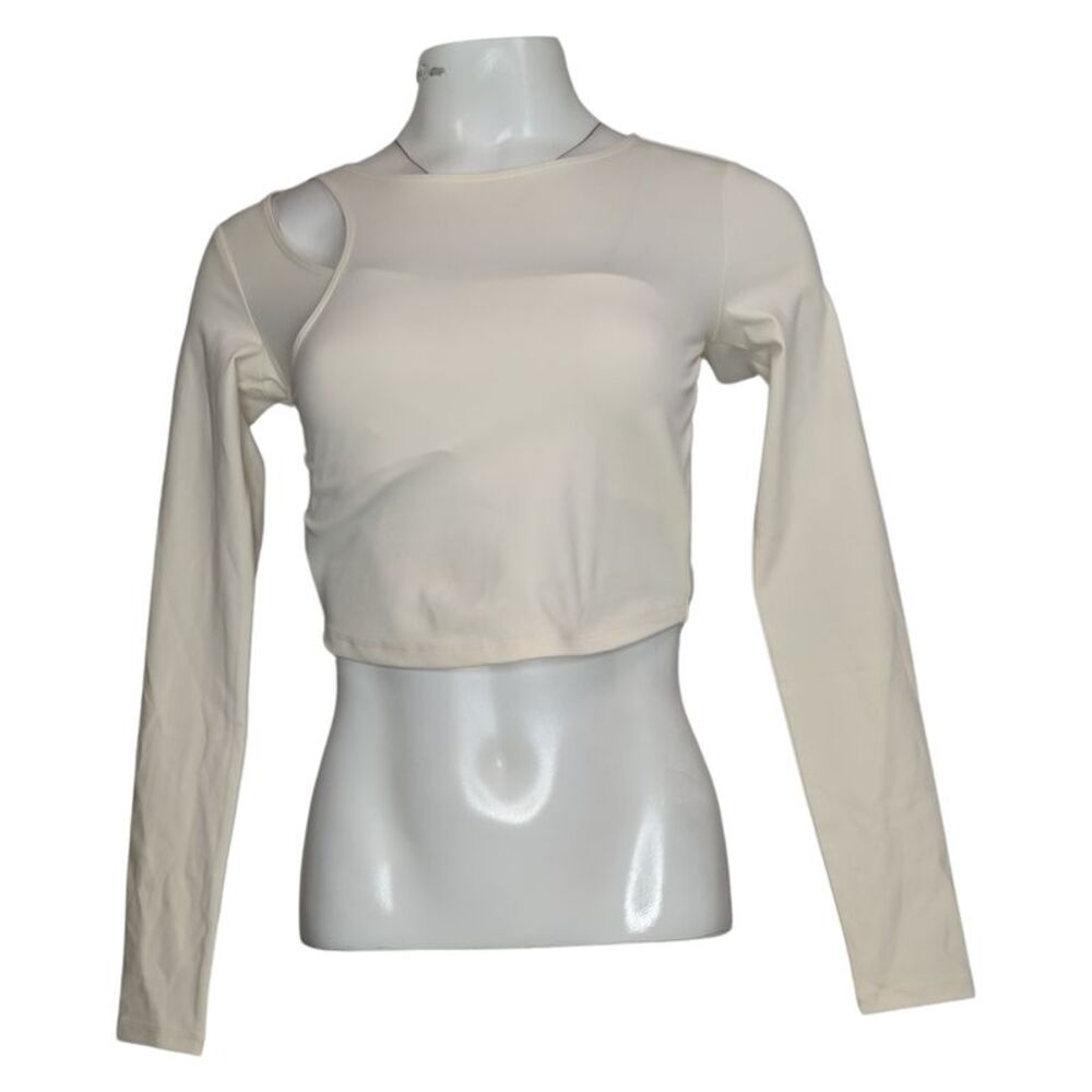 Le Ore Fiori Asymmetric Long Sleeve Women's Shaper Sz S Ivory